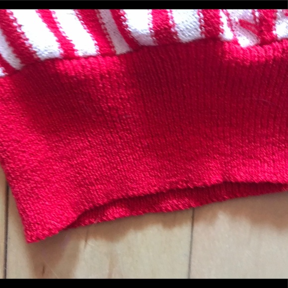 Vintage striped red white knit top - Picture 6 of 10